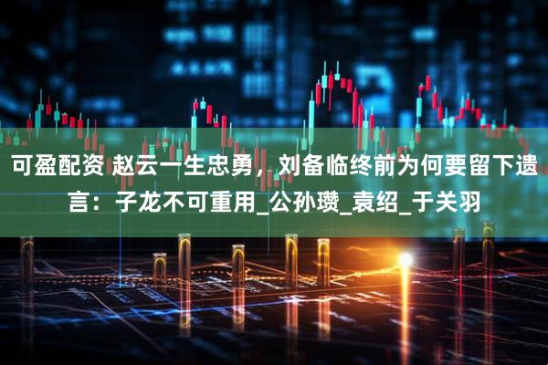 可盈配资 赵云一生忠勇，刘备临终前为何要留下遗言：子龙不可重用_公孙瓒_袁绍_于关羽